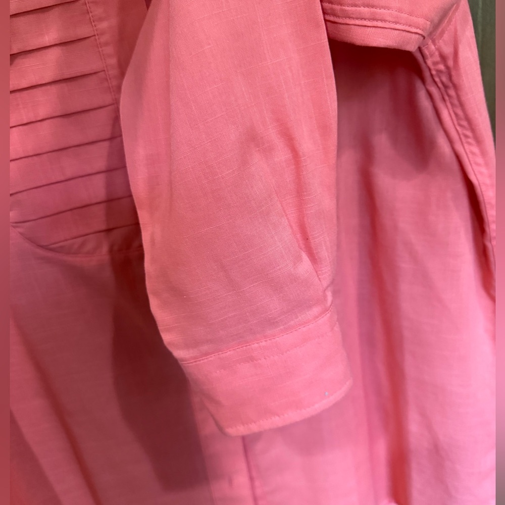 Peter Ashley Women's Coral Button-Up Blouse - Picture 5 of 5